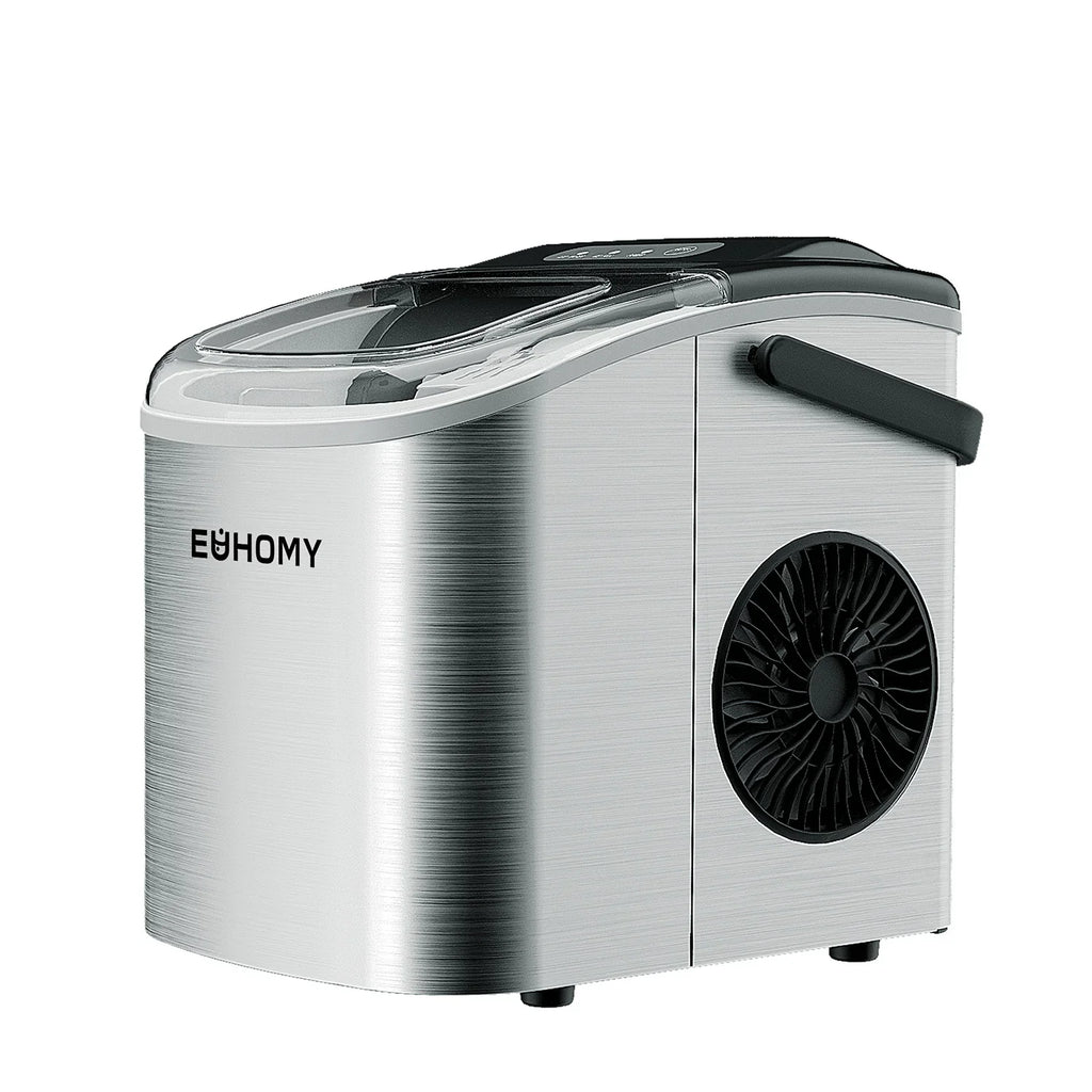 2025 Máquina de hielo portátil EUHOMY Silver Bullet de 12'' con asa – Eficiencia energética