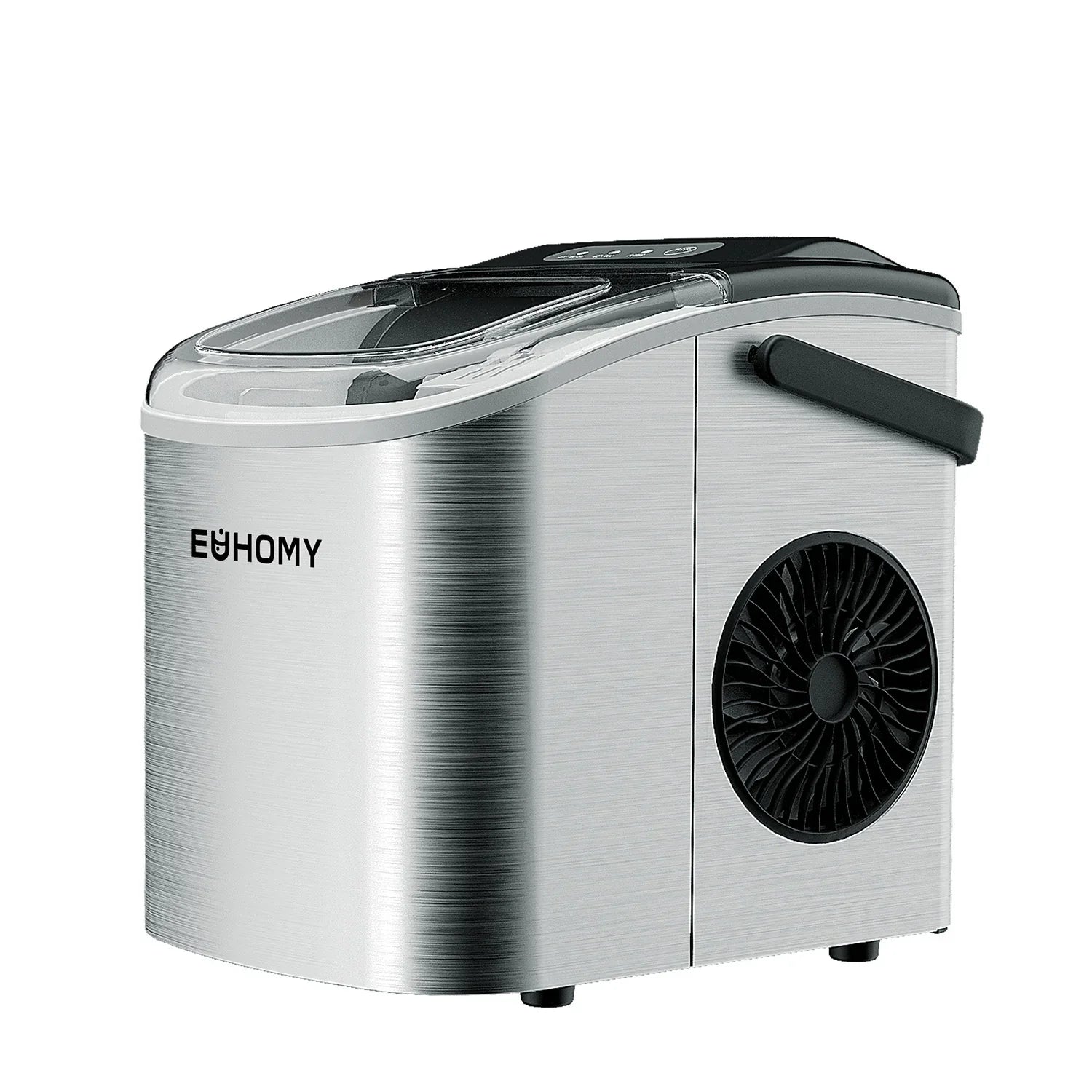 2025 Máquina de hielo portátil EUHOMY Silver Bullet de 12'' con asa – Eficiencia energética