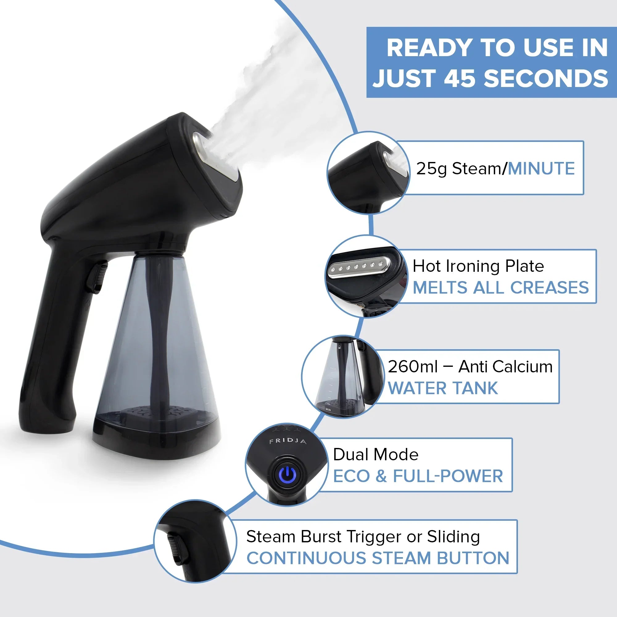 Fridja F10 - Vaporizador de Ropa Portátil