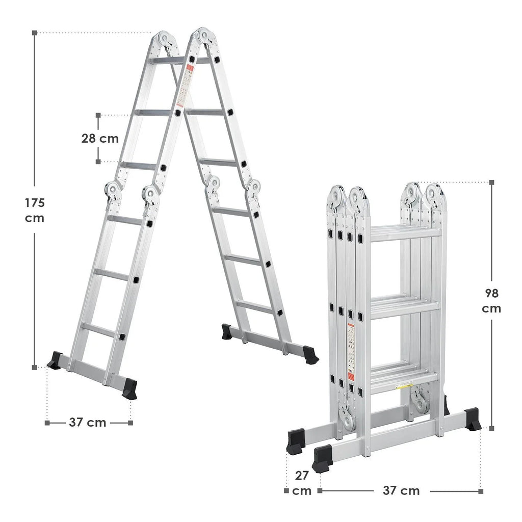 2025 Escalera multifuncional de aluminio 3,6 m – Versátil, estable y compacta