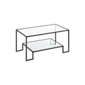 Mesa de Centro de Vidrio con Almacenamiento Superficie de Vidrio Templado
