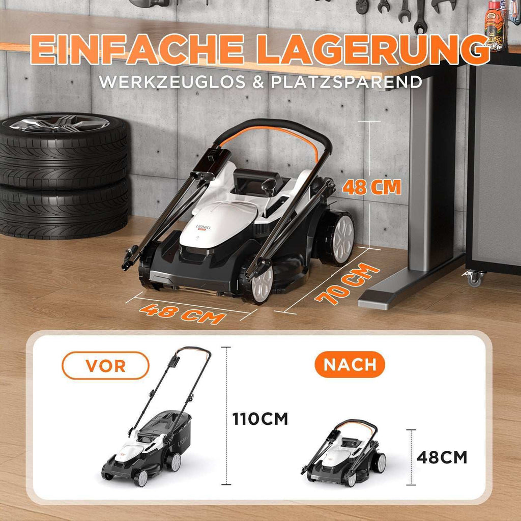 2025 Cortacésped inalámbrico U20 37 cm 2 × 20V con opciones de motor brushless o con escobillas y baterías de 4,0 Ah