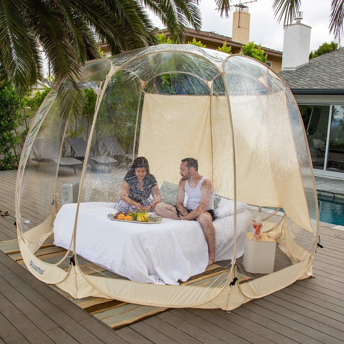 2025 Alvantor Burbuja Tienda Gazebo Pop Up, Refugio Tipo Igloo para 8-10 Personas, Carpa de Jardín y Patio