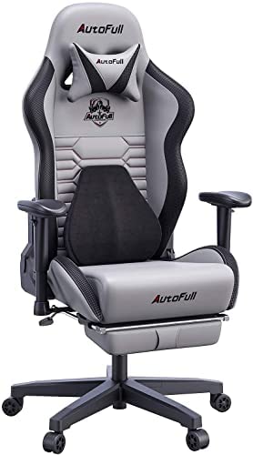 Silla de Oficina Gaming AutoFull con Soporte Lumbar Ergonómico, Estilo Racing, Cuero PU, Alta Respalda, Silla Giratoria Ajustable para PC