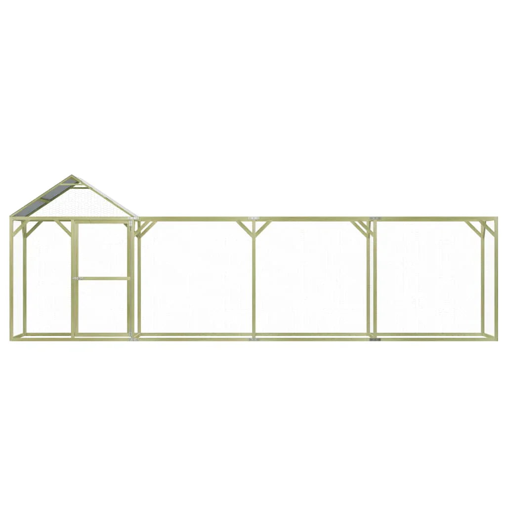 2025 Gallinero exterior 6 x 1,5 x 2 m – Recinto seguro de madera impregnada para aves y pequeños animales