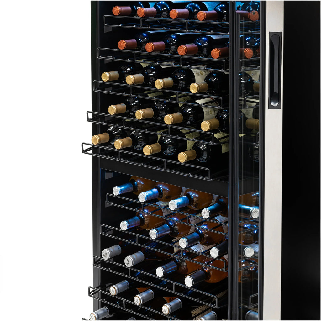 2025 Refrigerador de Vinos Independiente Newair® de Acero Inoxidable – 98 Botellas – 23" con Doble Zona