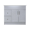 Mueble de tocador de MDF gris de 36" con 2 cajones