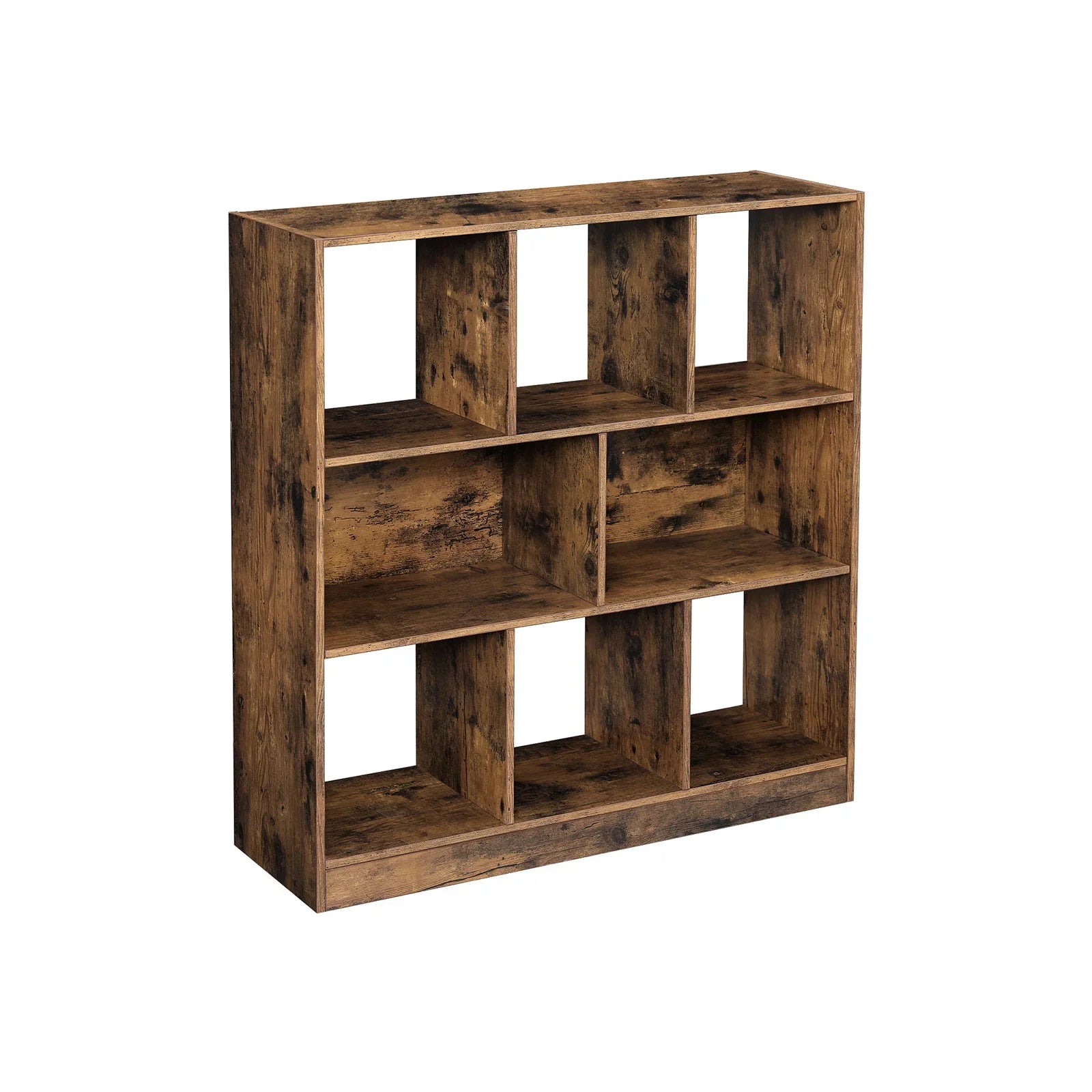 Librería de Madera con Cubos y Estantes