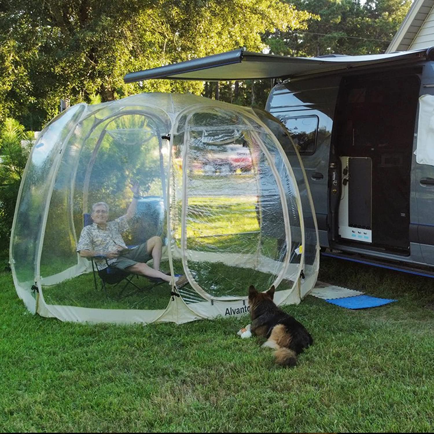 2025 Alvantor Burbuja Tienda Gazebo Pop Up, Refugio Tipo Igloo para 8-10 Personas, Carpa de Jardín y Patio