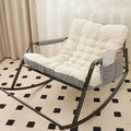 Sillón Lounge Moderno para Balcón, Acolchado, con Bolsillos Laterales, Mecedora de Exterior