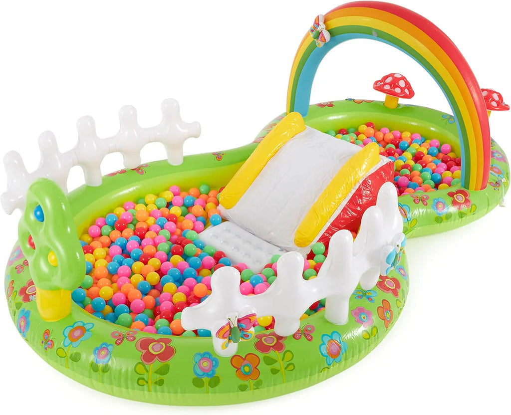 Intex Área de Juego Inflable Jungle Adventure – Piscina con Tobogán y Juegos de Agua para Niños