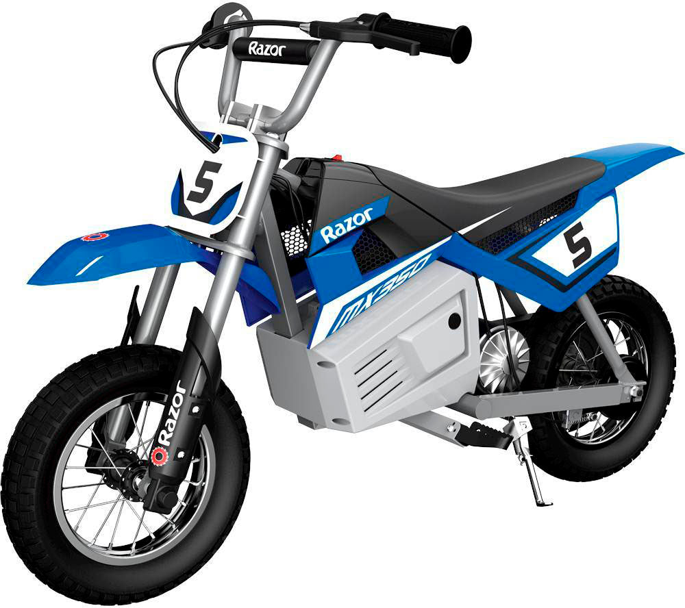 2025 Bicicleta Eléctrica Razor MX350 Dirt Rocket, Azul, Velocidad Máxima de 22 km/h y Alcance de hasta 11 km – Tamaño Pequeño