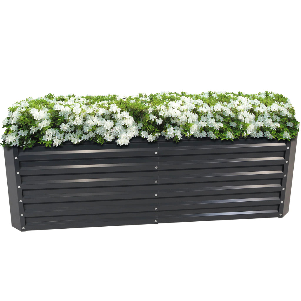 2025 Cama Elevada Rectangular para Jardín Sunnydaze de Acero Galvalume - 180 cm