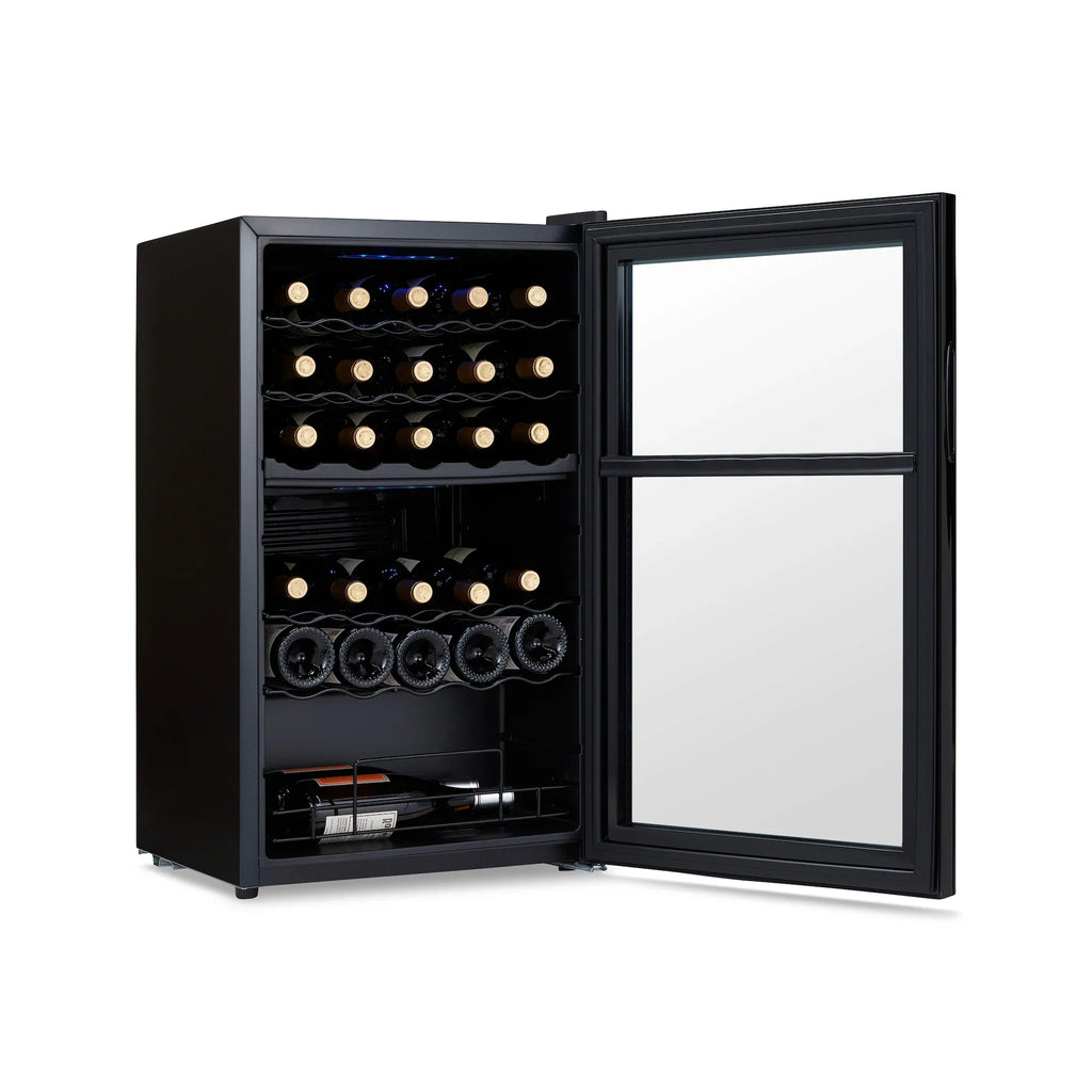 2025 Refrigerador de Vinos Independiente Newair® Negro – 33 Botellas, Doble Zona – 19,5"