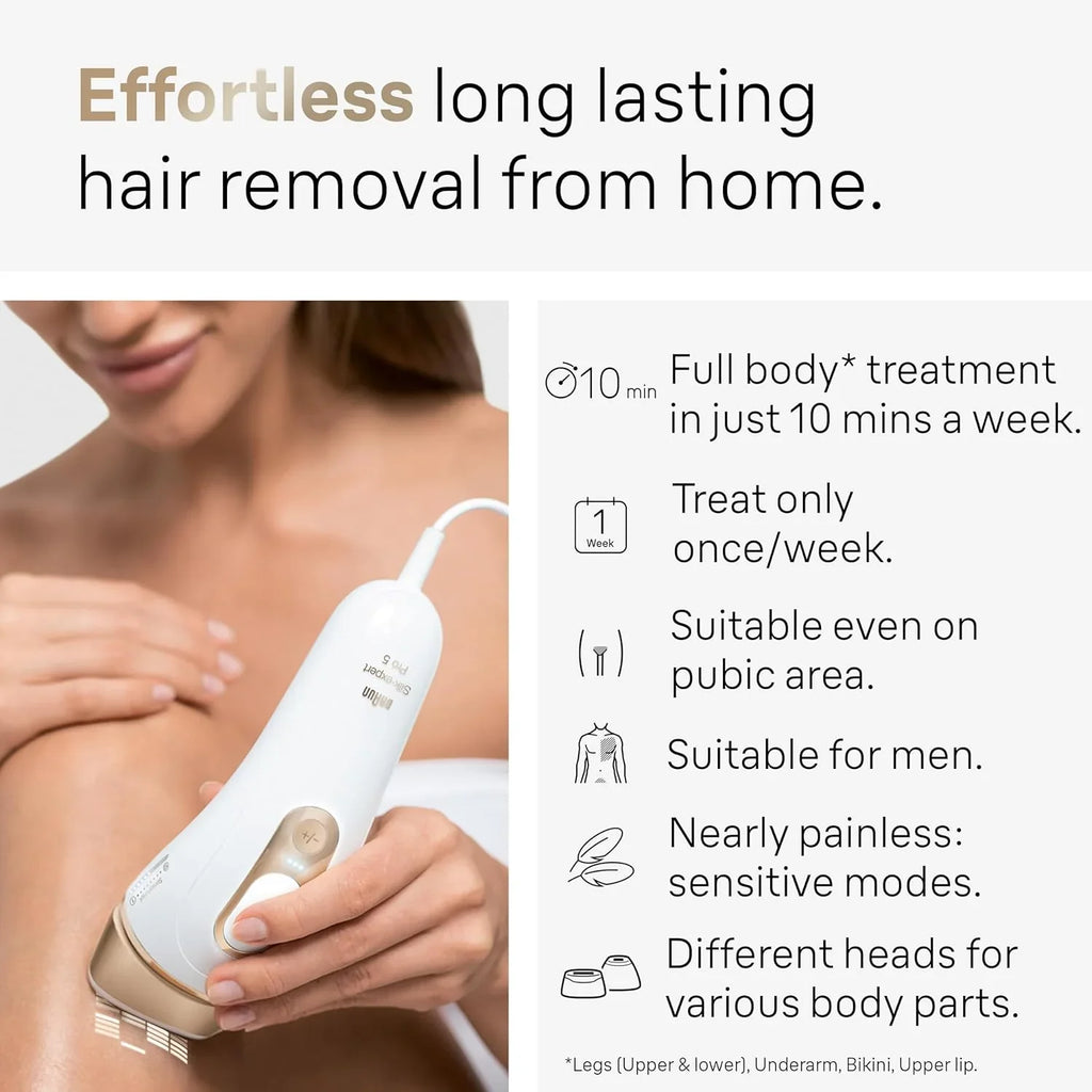 Braun IPL Depiladora Láser para Uso Doméstico para Mujeres y Hombres, Silk Expert Pro 5 PL5137 con Rasuradora Venus Swirl – Reducción Duradera del Vello Corporal y Facial – Con Cable, PL5137