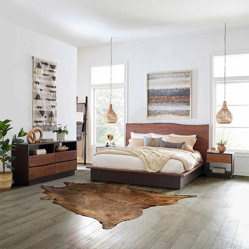 Cama San Marino de Madera Maciza de Acacia – Diseño Orgánico y Moderno