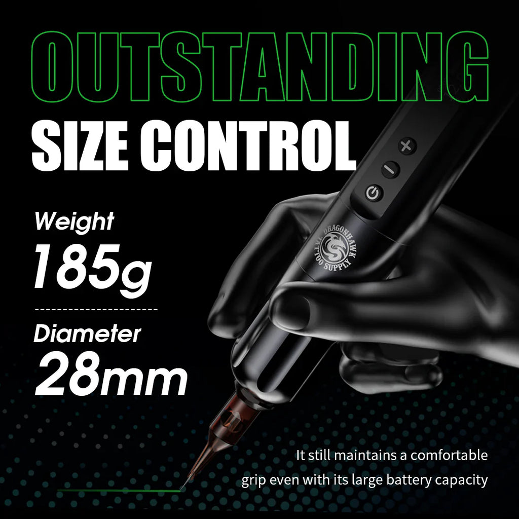 Kit de Máquina de Tatuaje Inalámbrica Dragonhawk X9 con Motor Mcore-L1 – Horas de Trabajo Extremadamente Largas