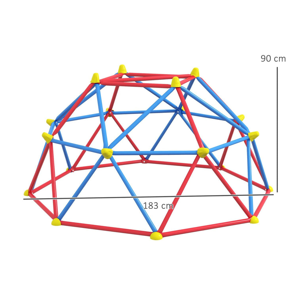 Cúpula De Escalada De Metal Pp Ø183x90 Cm-outsunny. Rojo Y Azul