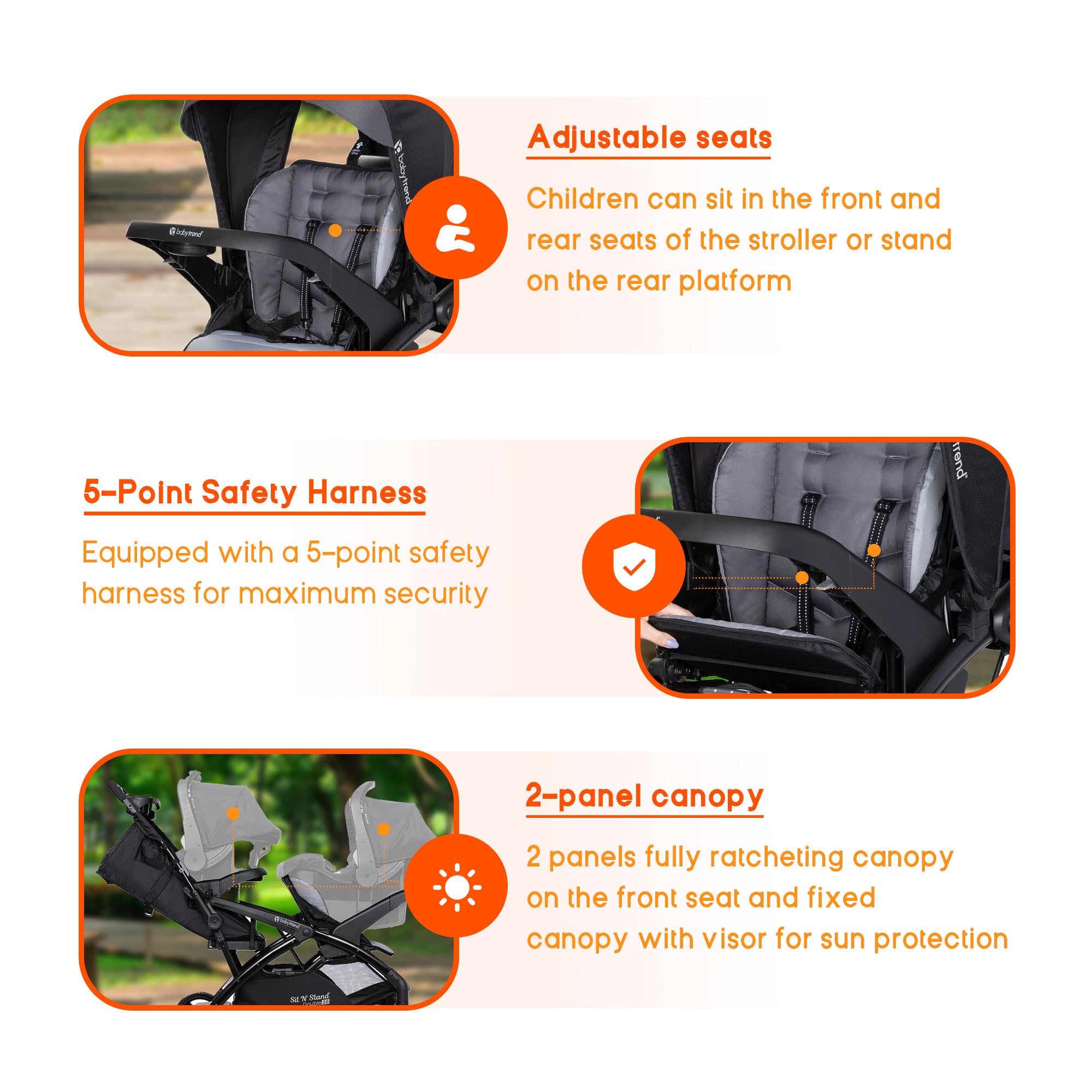 2025 Silla de Paseo Baby Trend con Compartimento para Arnés