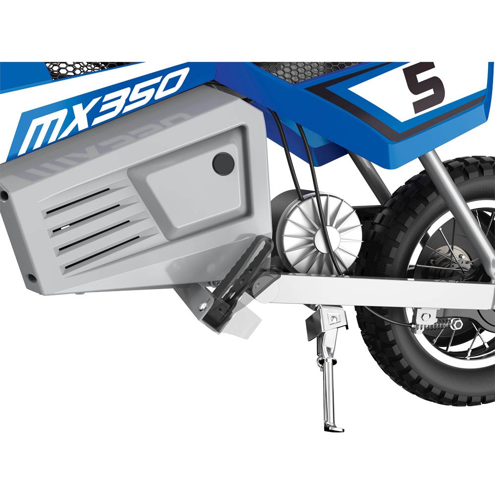 2025 Bicicleta Eléctrica Razor MX350 Dirt Rocket, Azul, Velocidad Máxima de 22 km/h y Alcance de hasta 11 km – Tamaño Pequeño