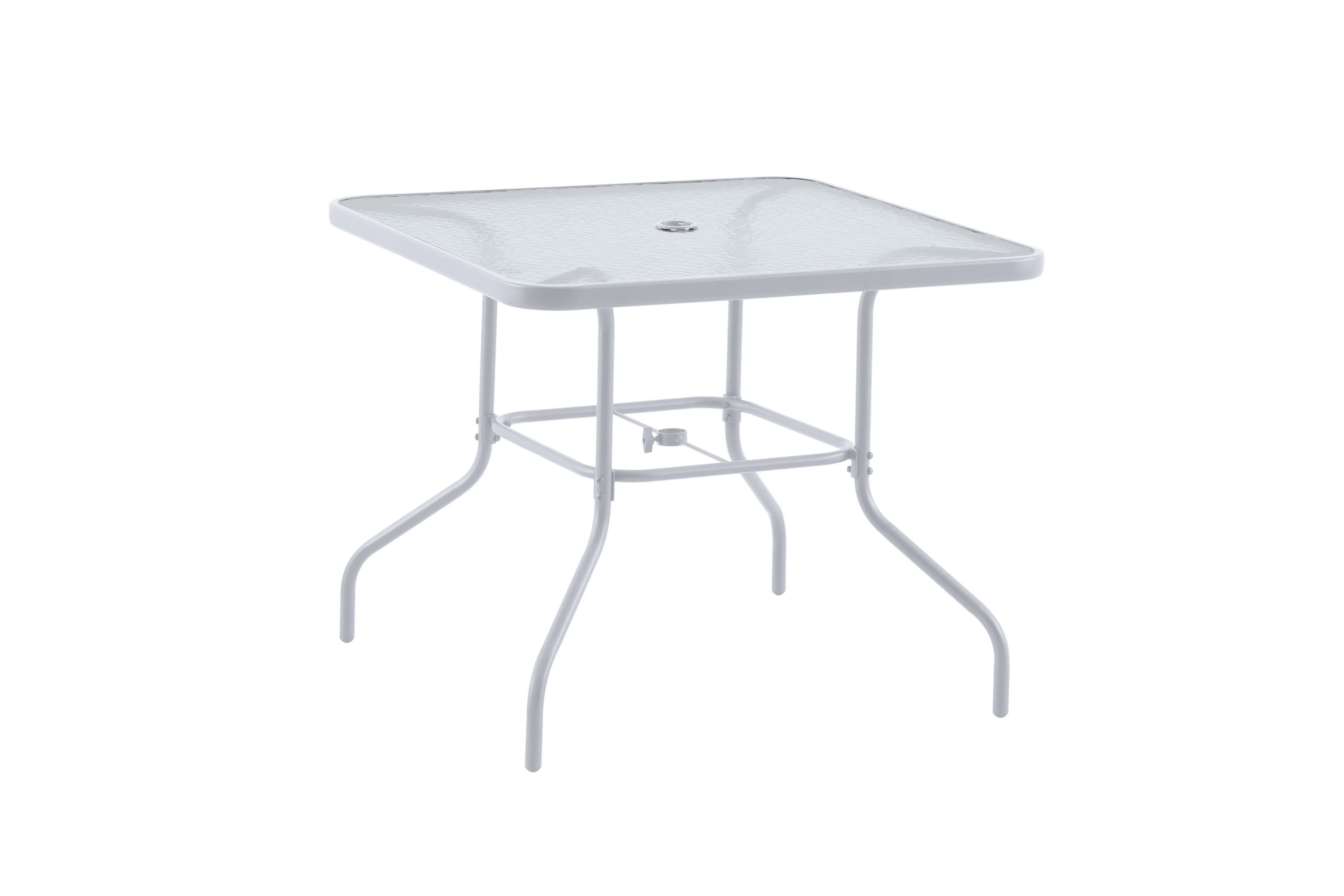 2025 Juego de comedor exterior Mainstays Albany Lane de 6 piezas con sombrilla, acero, rojo