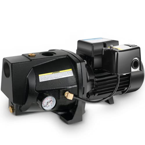 2025 Bomba de Pozo Acquaer 1HP Convertible de Hierro Fundido con Kit de Eyectores – Para Pozos Superficiales y Profundos hasta 25 o 90 ft, Voltaje 115V/230V, con Interruptor de Presión Automático