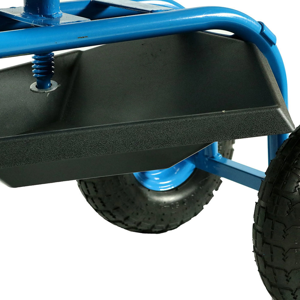 2025 Carrito de Jardín Rodante Sunnydaze con Asiento Giratorio y Manillar de Dirección