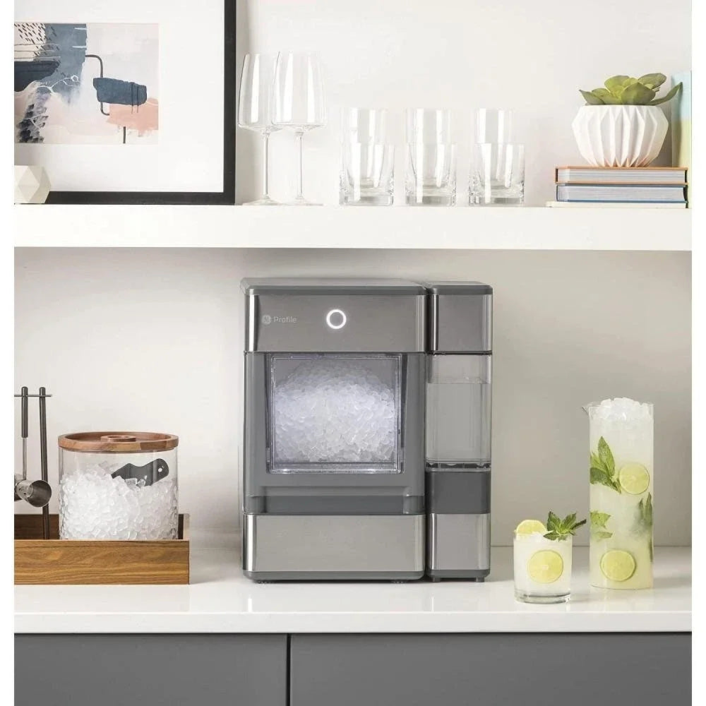 2025 Máquina de Hielo Nugget de Mostrador GE Profile Opal, Acero Inoxidable con LED, Bluetooth, 24 lbs/día