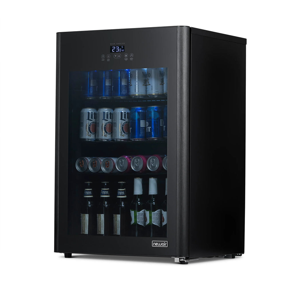 2025 Newair® Refrigerador de Bebidas Negro Independiente para 125 Latas con Función de Congelación Rápida – 22,1”