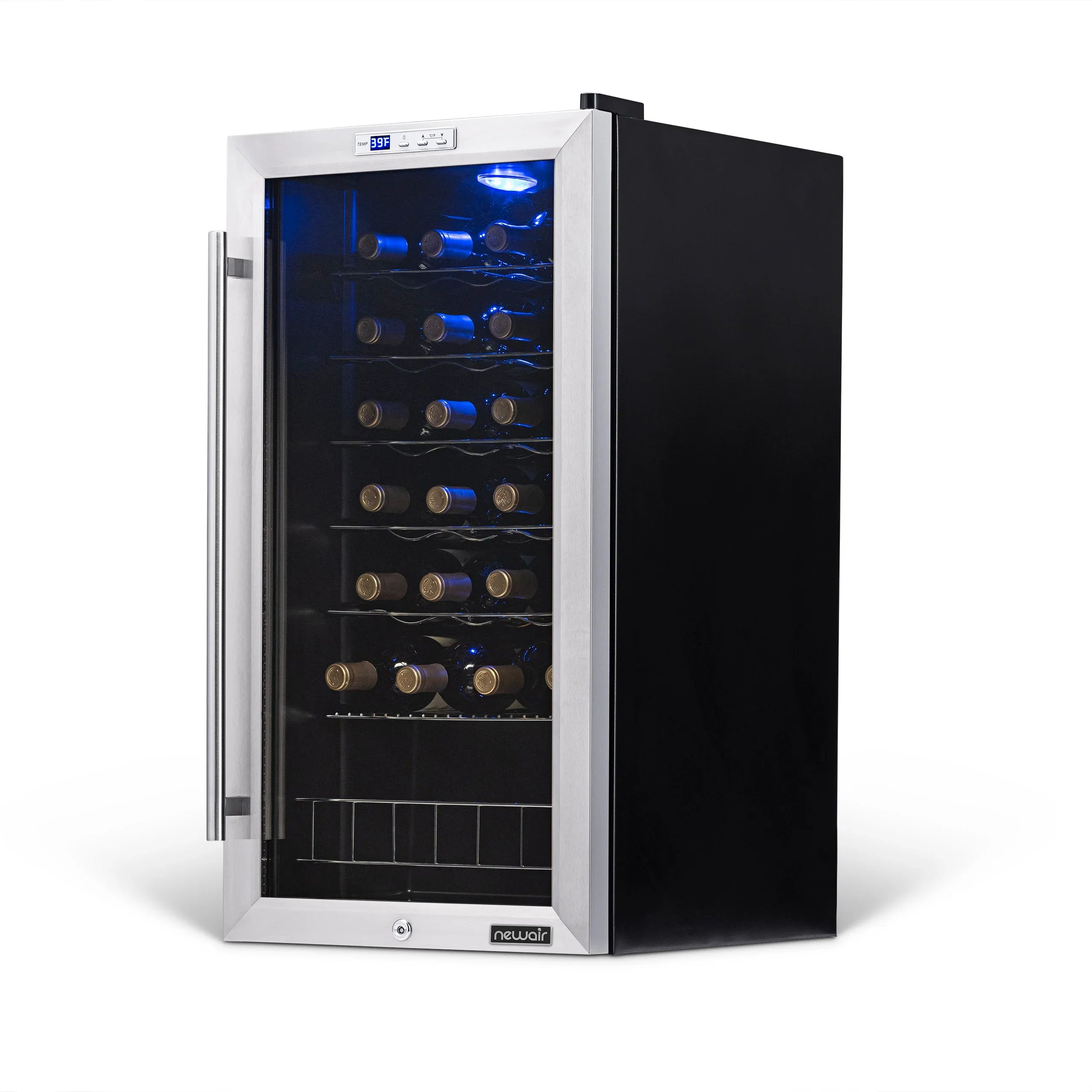 2025 Newair® Refrigerador de Vinos Independiente de Acero Inoxidable – 27 Botellas – 16,9"