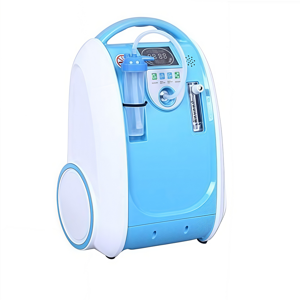 Generador Portátil de Oxígeno COXTOD 1-5L, Concentrador de O2, Purificador de Aire para Casa y Viaje, Máquina Azul