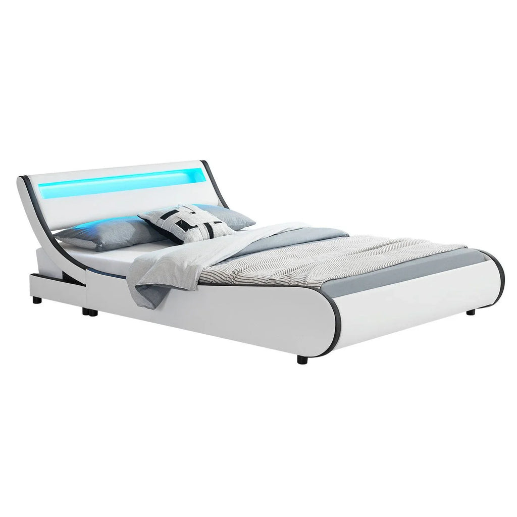 2025 Cama tapizada Valencia 140x200 cm en blanco