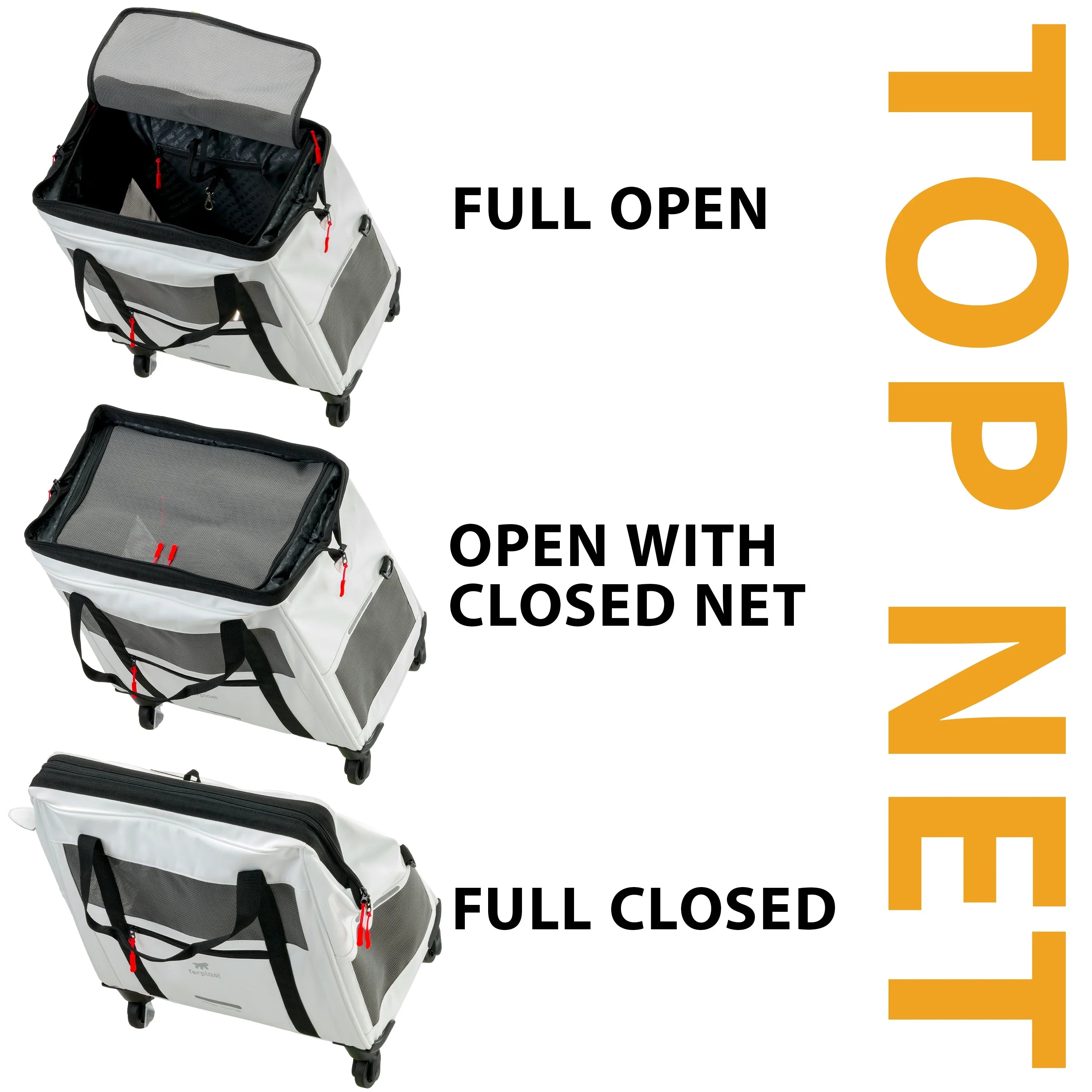 2025 Voyager Trolley de Ferplast – Trolley elegante y ligero de polipiel para gatos y perros pequeños de hasta 15 kg. Con ruedas, ventanas de malla y correa de seguridad – ideal para viajar con total comodidad
