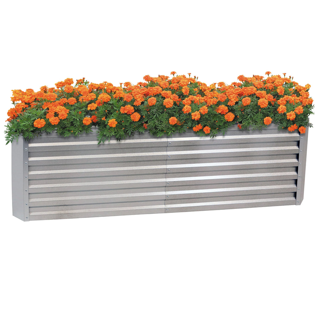 2025 Cama Elevada Rectangular para Jardín Sunnydaze de Acero Galvalume - 180 cm