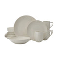 Juego de vajilla Swirl Coupe de 16 piezas, para 4 personas, color blanco