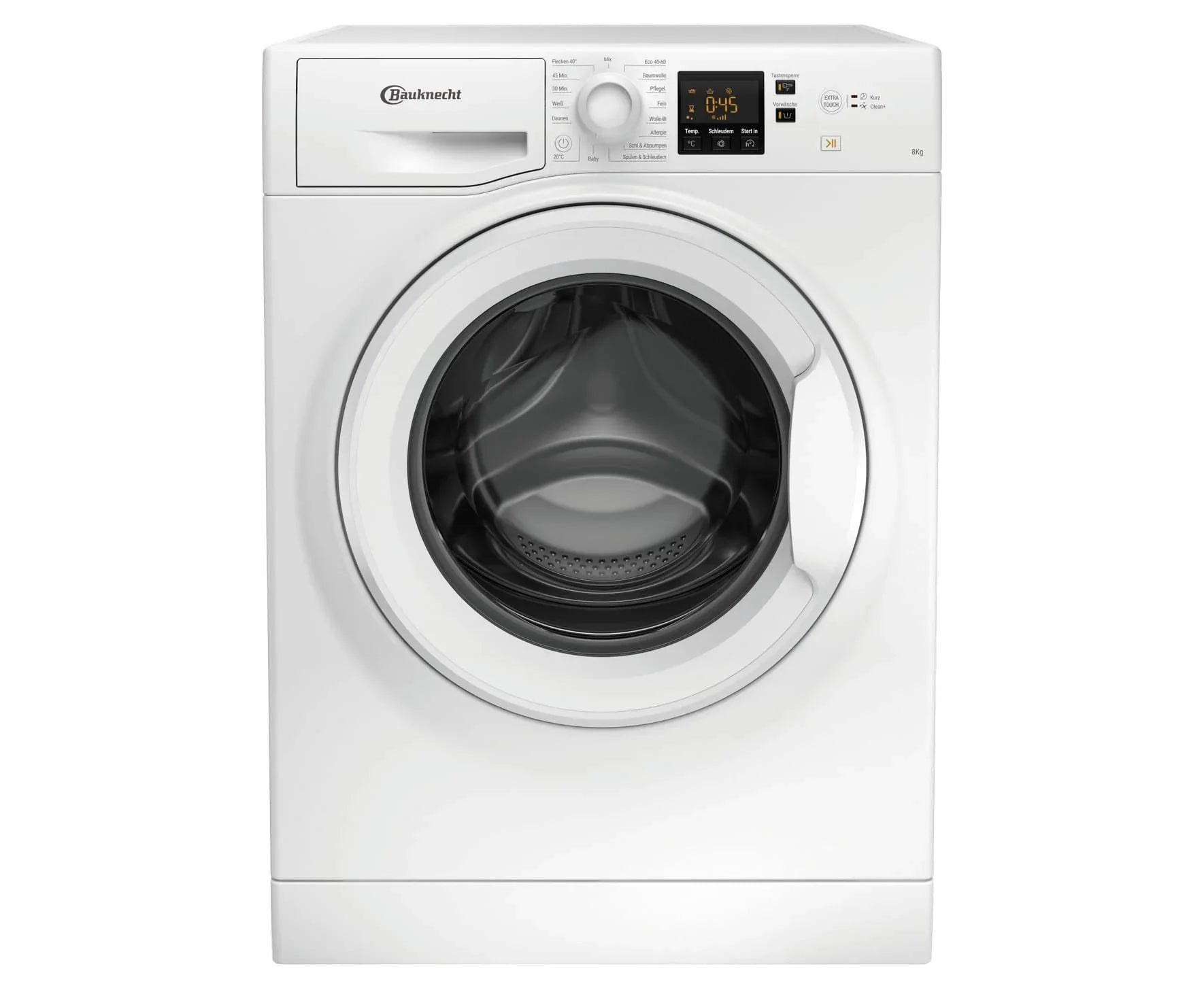 2025 Bauknecht BPW 814 A Lavadora de carga frontal / 8 kg / Eliminación potente de manchas / Clean Plus / Ciclo corto 45' / Anti-Alergia Plus / Detección automática de carga / Opción Extra Touch, Blanco
