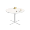 Mesa de comedor redonda pequeña impermeable de estilo rústico
