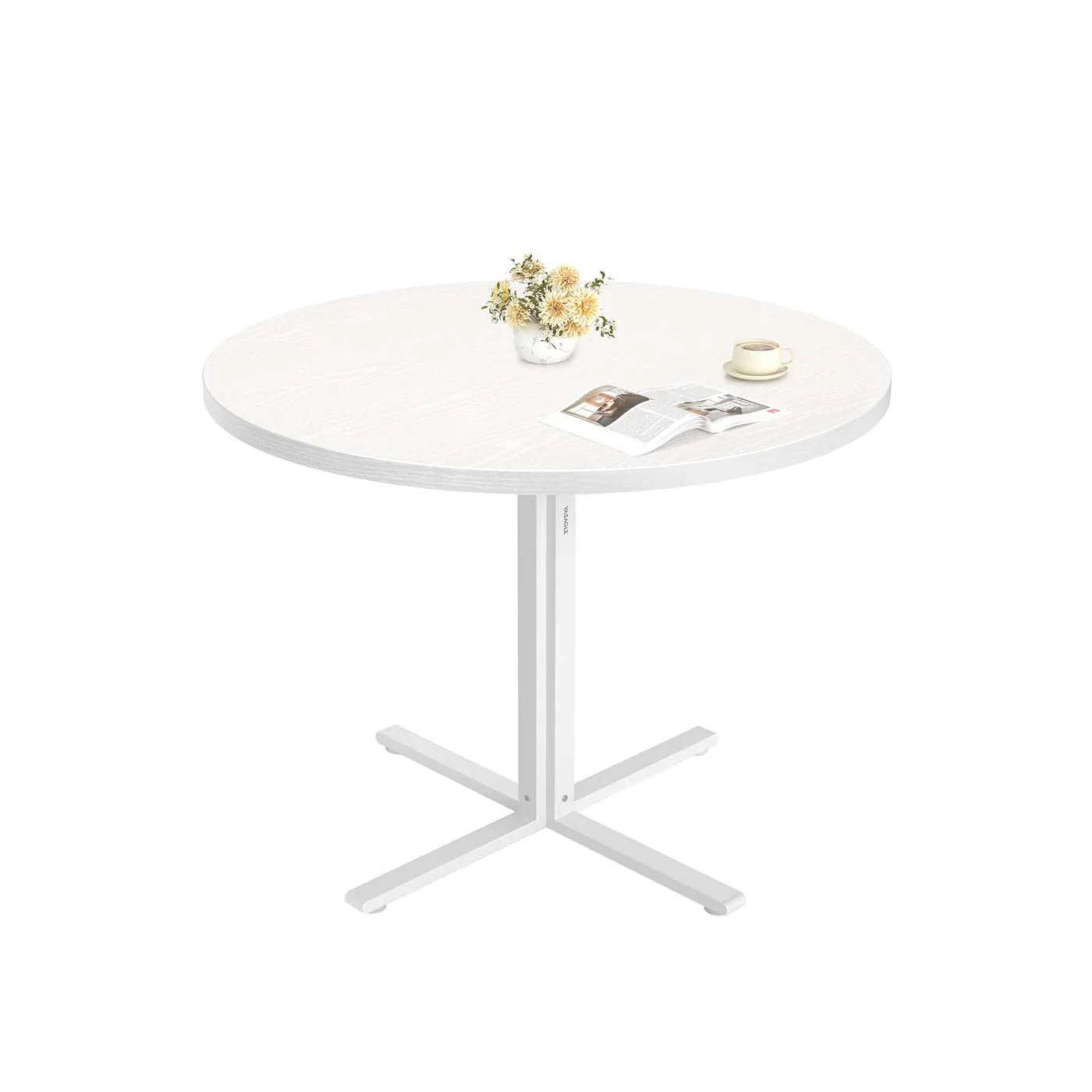 Mesa de comedor redonda pequeña impermeable de estilo rústico