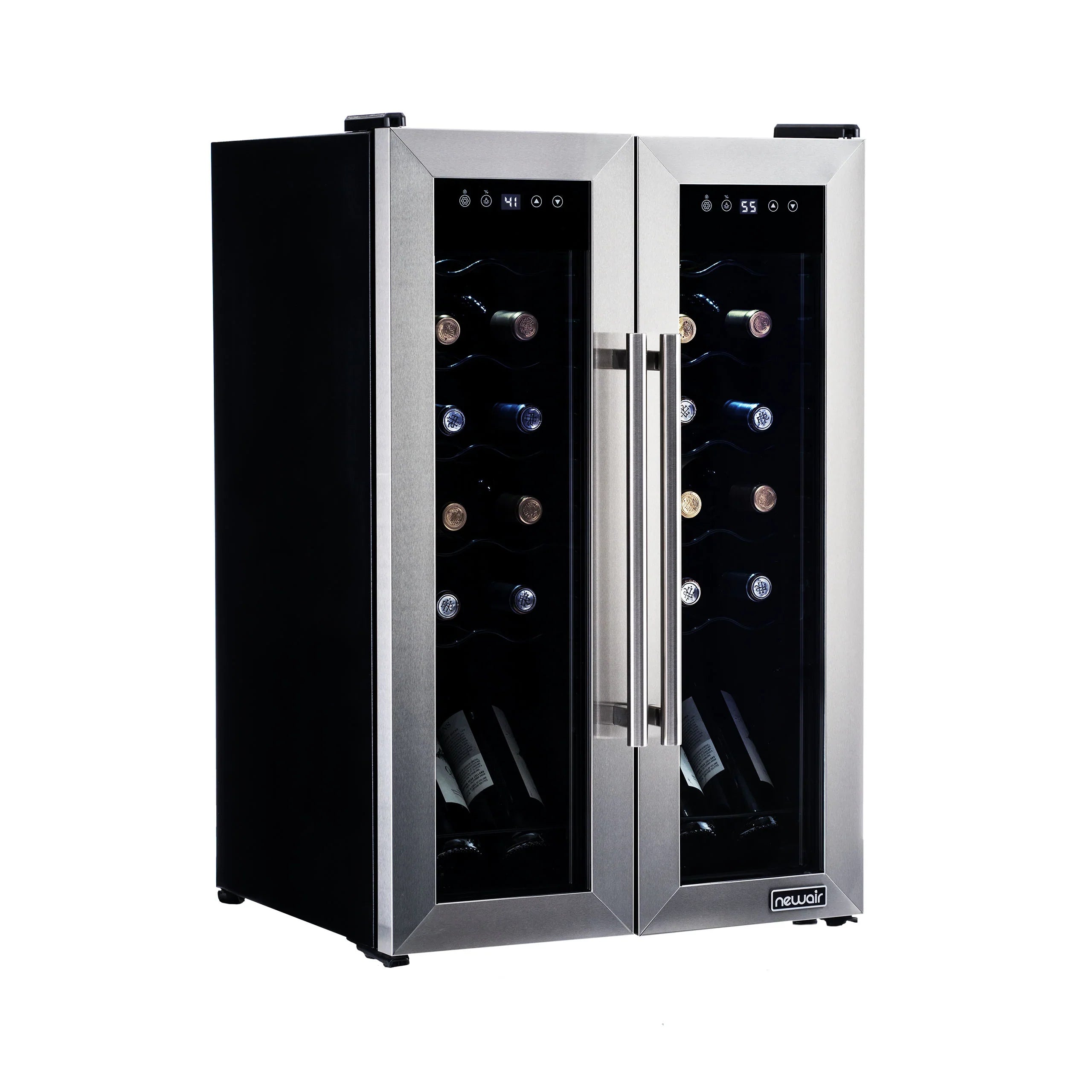 2025 Refrigerador de Vinos Independiente Newair® de Acero Inoxidable – 24 Botellas – 20" con Doble Zona