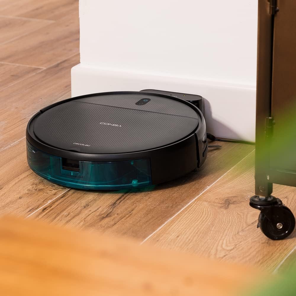 Aspirador Robot Cecotec con Navegación Giroscópica Conga 999 Map X-Treme. Motor de Succión 2000Pa, 2 Cepillos Laterales, 2 Fregonas, Autonomía 120 minutos, Control por App y Mando a Distancia