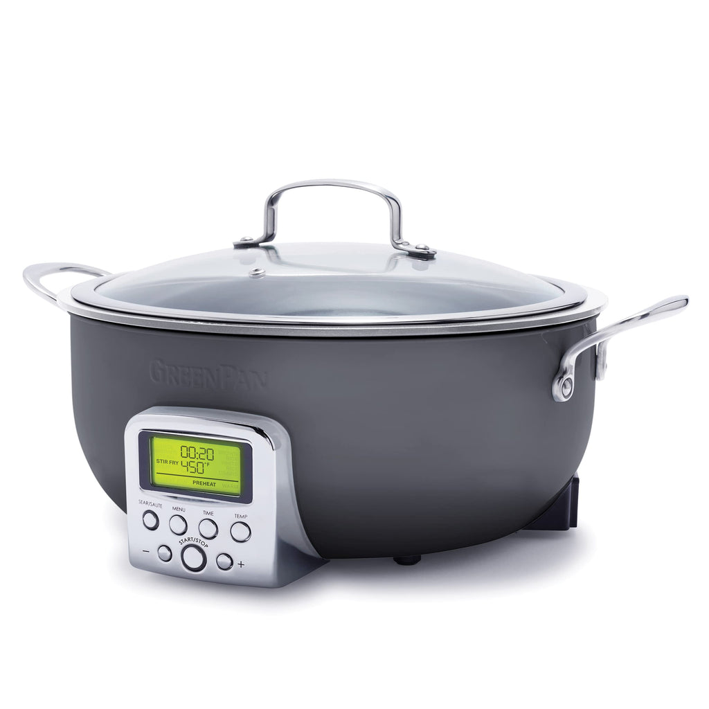 2025 GreenPan Essential Stir Fry Eléctrico, Apta para Lavavajillas
