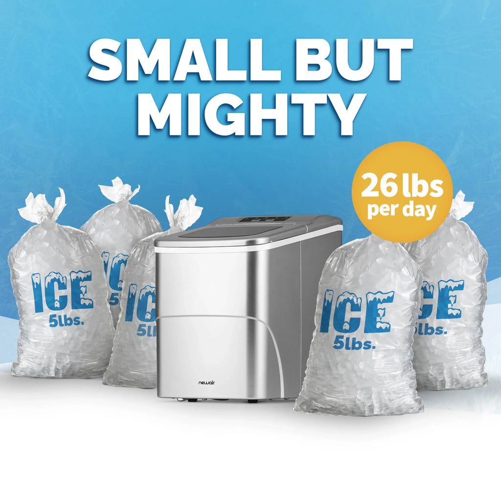 2025 Máquina de Hielo de Encimera Newair® – Cubitos en Forma de Bala, 12 kg/día – Negro Mate