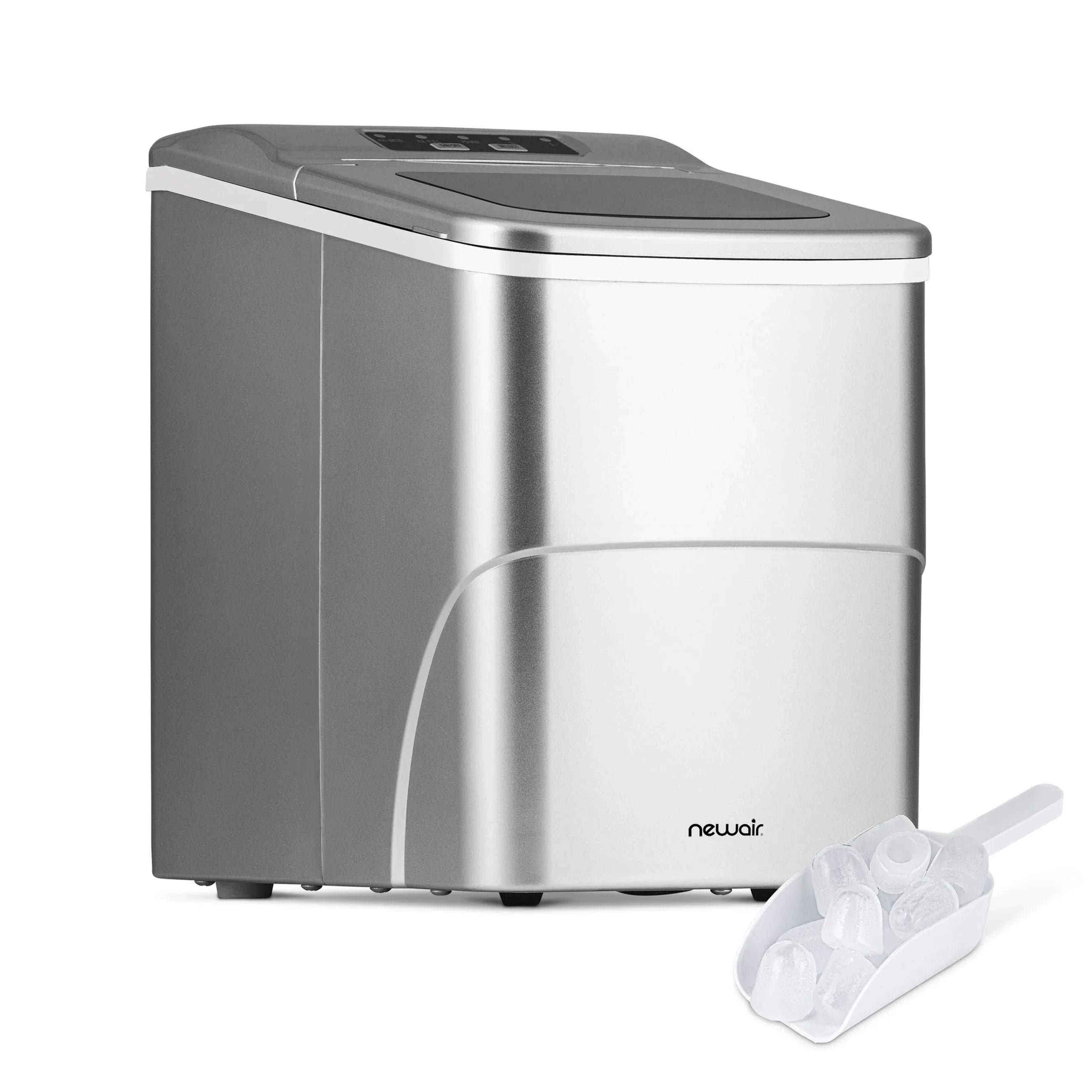 2025 Máquina de Hielo de Encimera Newair® – Cubitos en Forma de Bala, 12 kg/día – Negro Mate