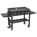 Blackstone Estación de Cocina a Gas de 36 Pulgadas – Plancha con 4 Quemadores, Parrilla Exterior Profesional de Calidad de Restaurante con Estantes Laterales
