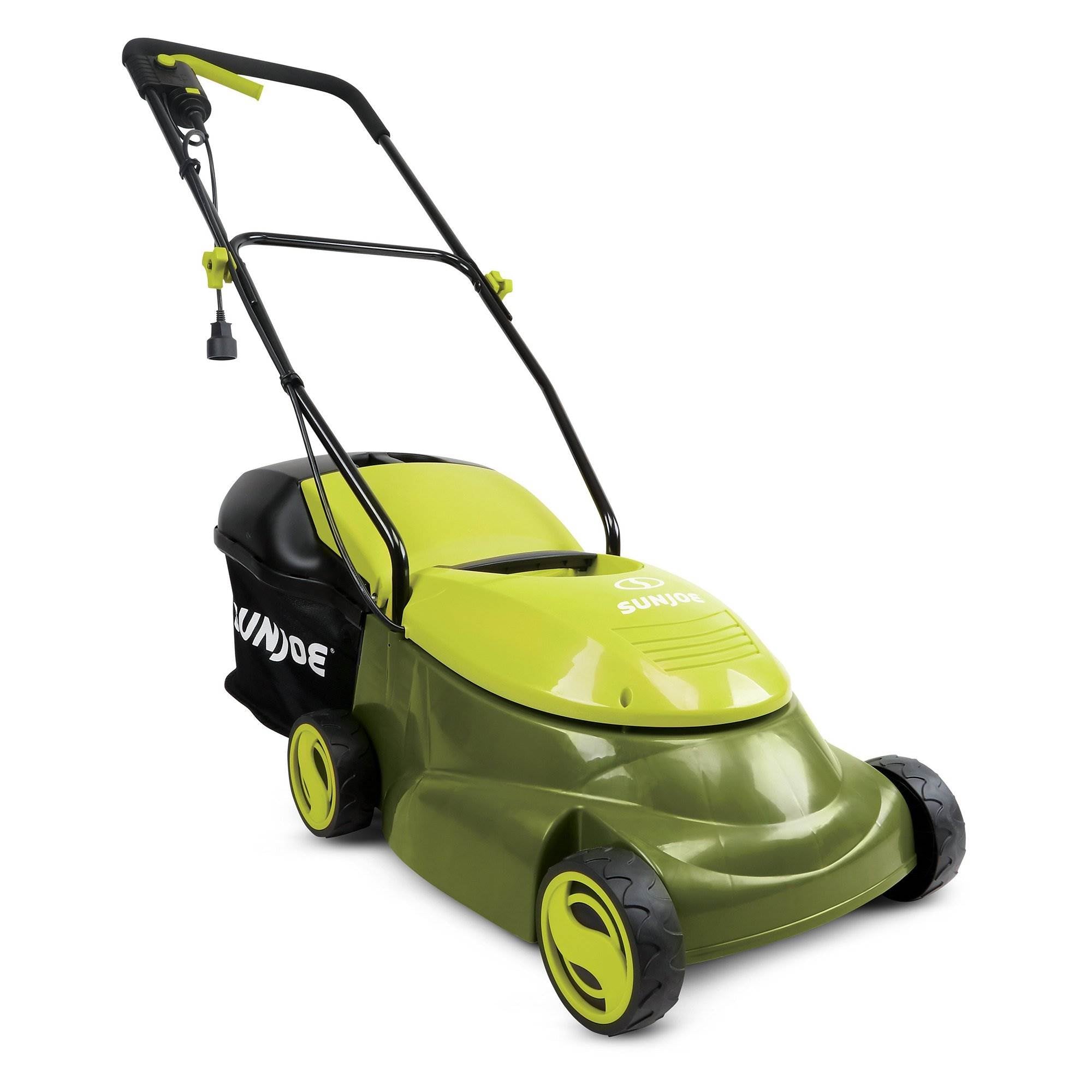 2025 Cortadora de Césped Eléctrica Sun Joe MJ401E de 14 Pulgadas y 12 Amp, con Cable, Verde