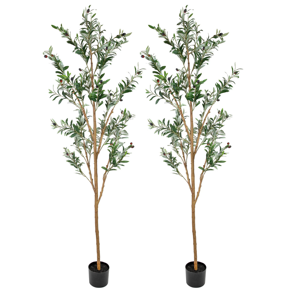 2025 Árbol de olivo artificial en maceta con hojas de seda de Sunnydaze
