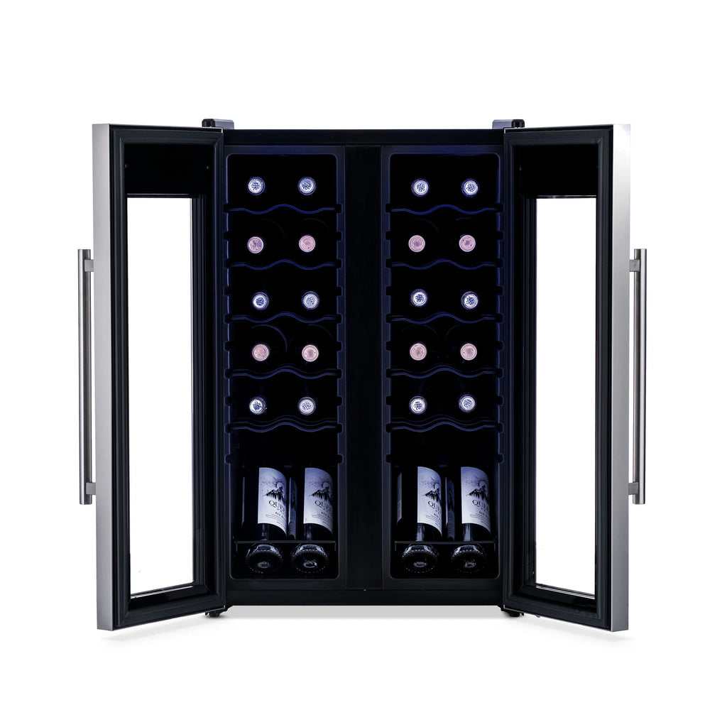2025 Refrigerador de Vinos Independiente Newair® de Acero Inoxidable – 24 Botellas – 20" con Doble Zona