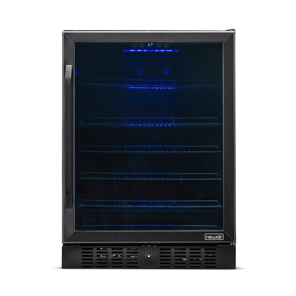 2025 Refrigerador Empotrable Newair® de 177 Latas – 24” – Acero Inoxidable Negro