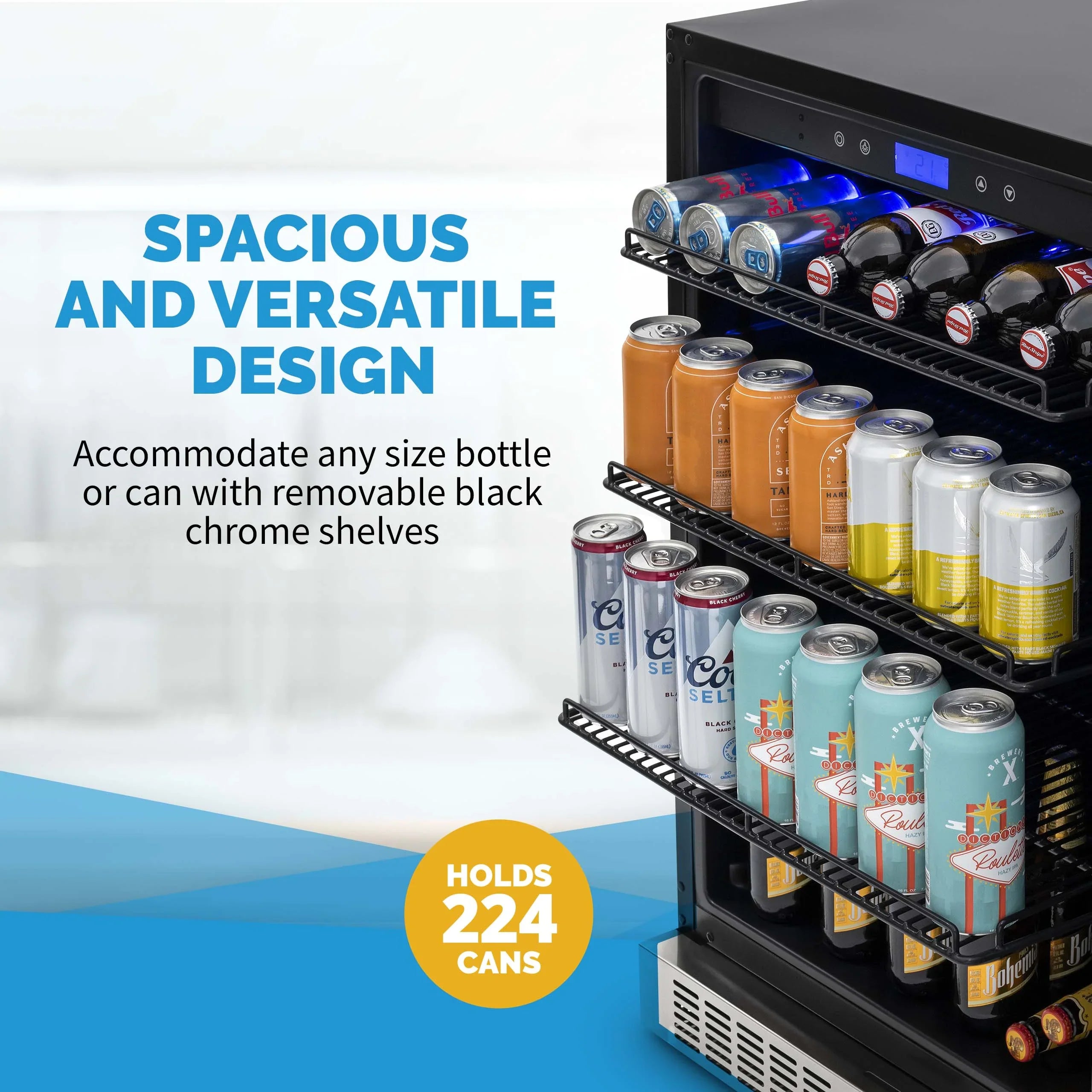 2025 Newair® Refrigerador de Bebidas Empotrable en Acero Inoxidable – 224 Latas – 24"
