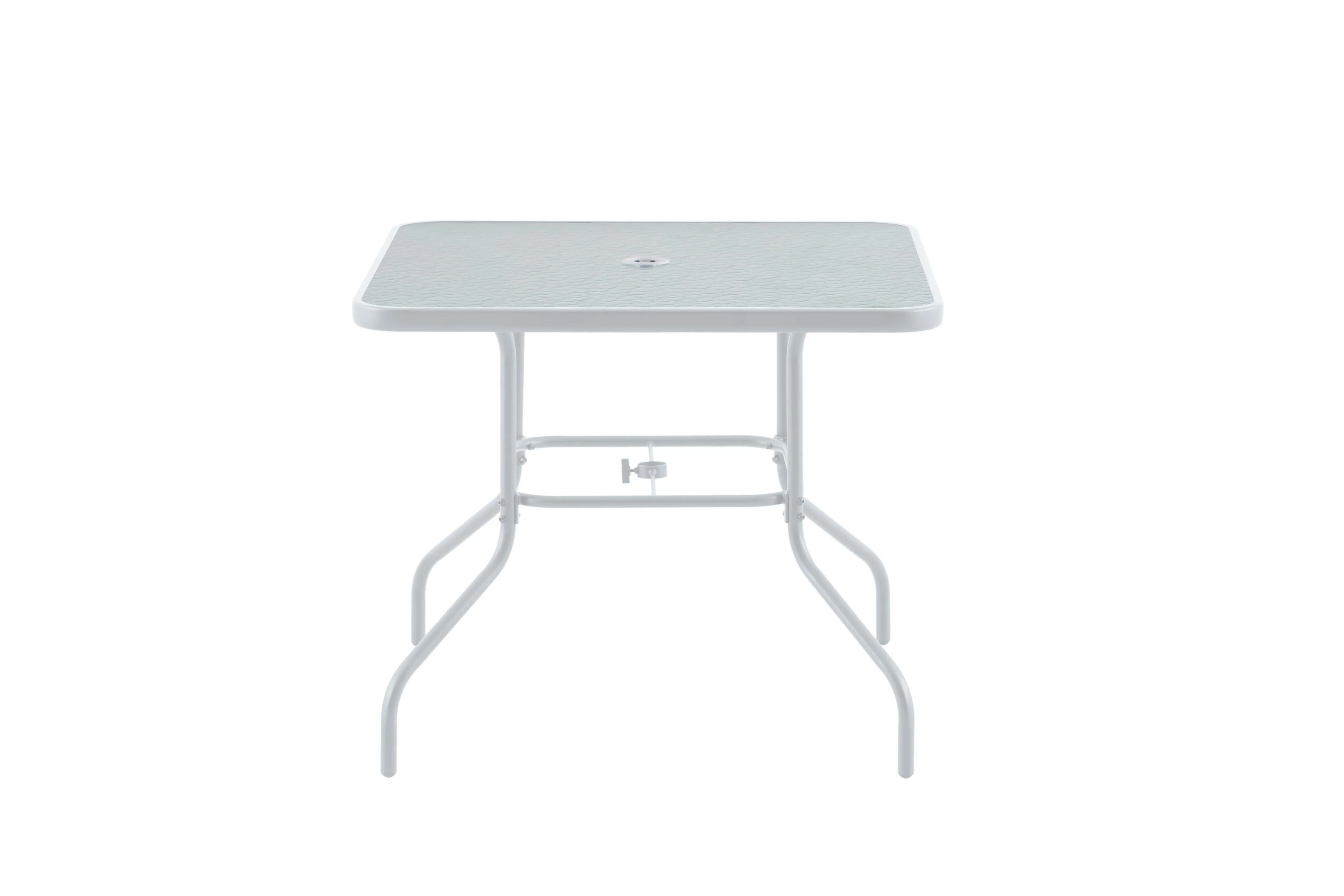 2025 Juego de comedor exterior Mainstays Albany Lane de 6 piezas con sombrilla, acero, rojo